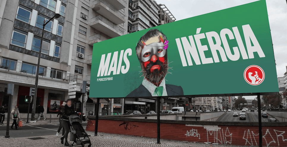 Cartaz propaganda do PS - mais inércia - Eleições 2024